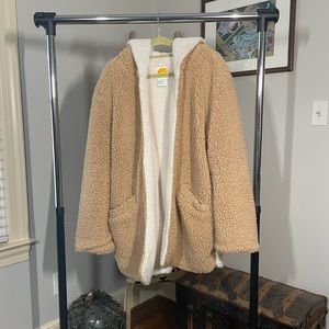 Tan faux sherpa winter coat